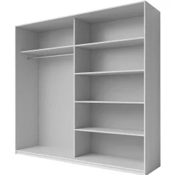 Wohnen Kleiderschrank mit Schwebetüren in Esche Weiß - Pruducia