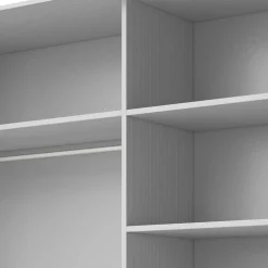 Wohnen Kleiderschrank mit Schwebetüren in Esche Weiß - Pruducia