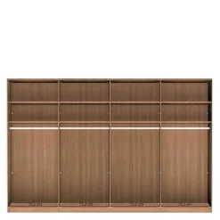 Wohnen Kleiderschrank mit Schwebetüren in Dunkelbraun - Vutonia