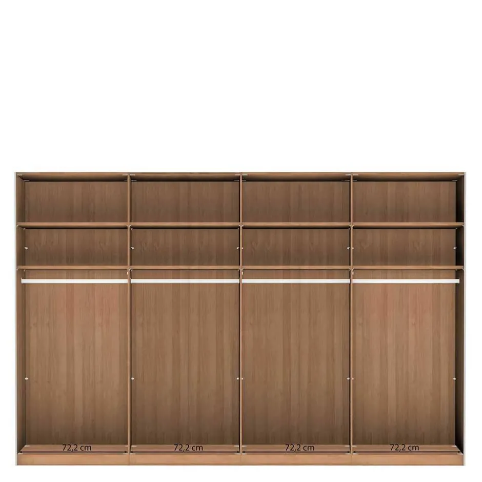 Wohnen Kleiderschrank mit Schwebetüren in Dunkelbraun - Vutonia