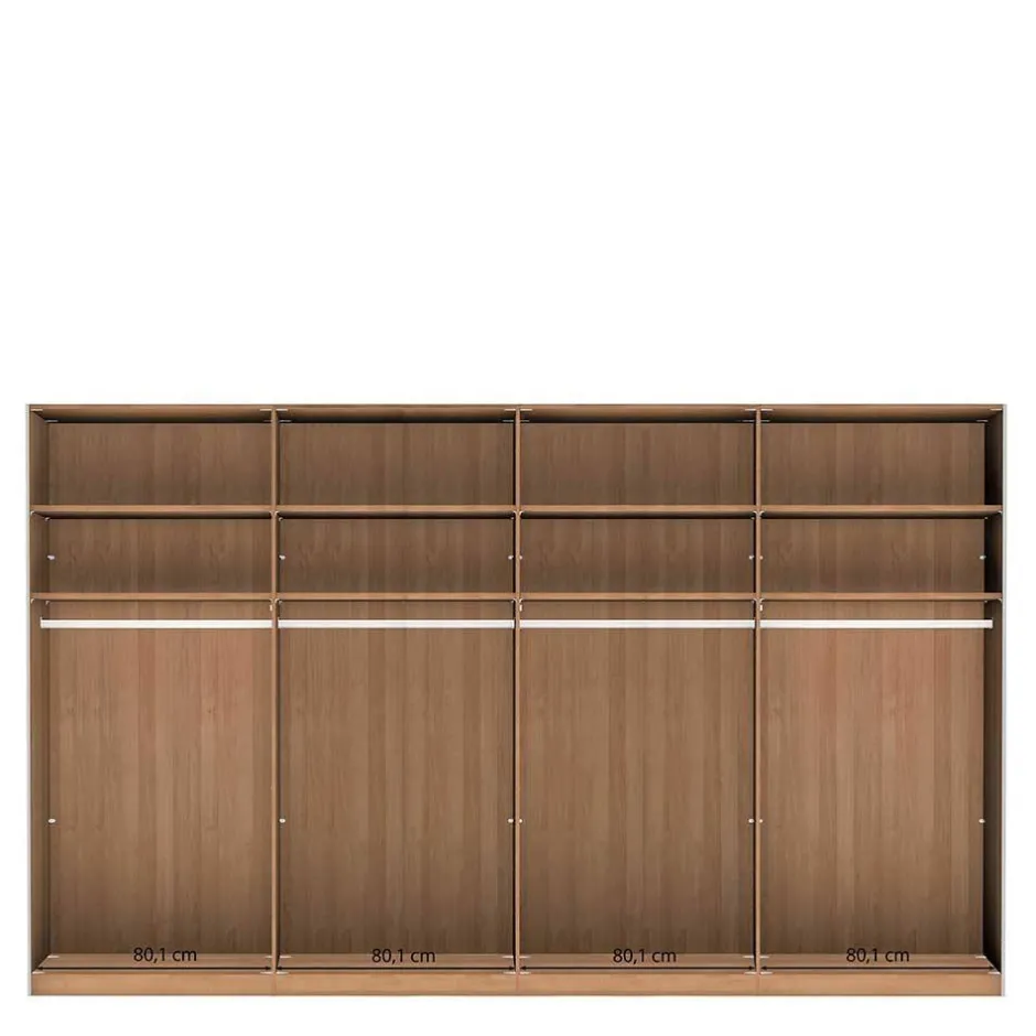 Wohnen Kleiderschrank mit Schwebetüren in Dunkelbraun - Vutonia