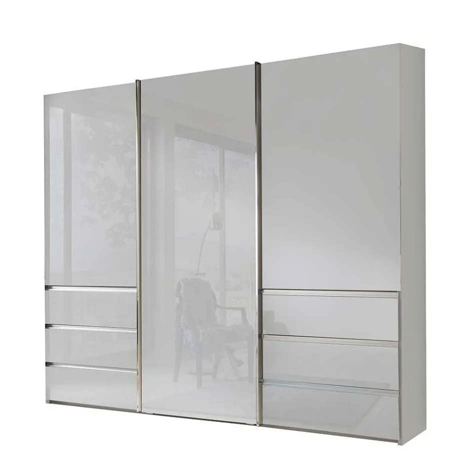 Wohnen Kleiderschrank mit sechs Schubladen und drei Türen - Ectria