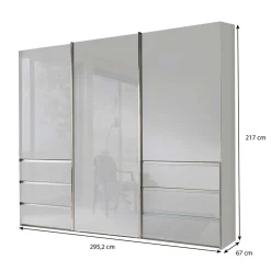 Wohnen Kleiderschrank mit sechs Schubladen und drei Türen - Ectria