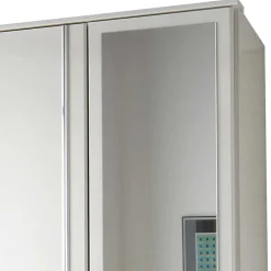 Wohnen Kleiderschrank mit Spiegel in Weiß & Chrom - Miracella