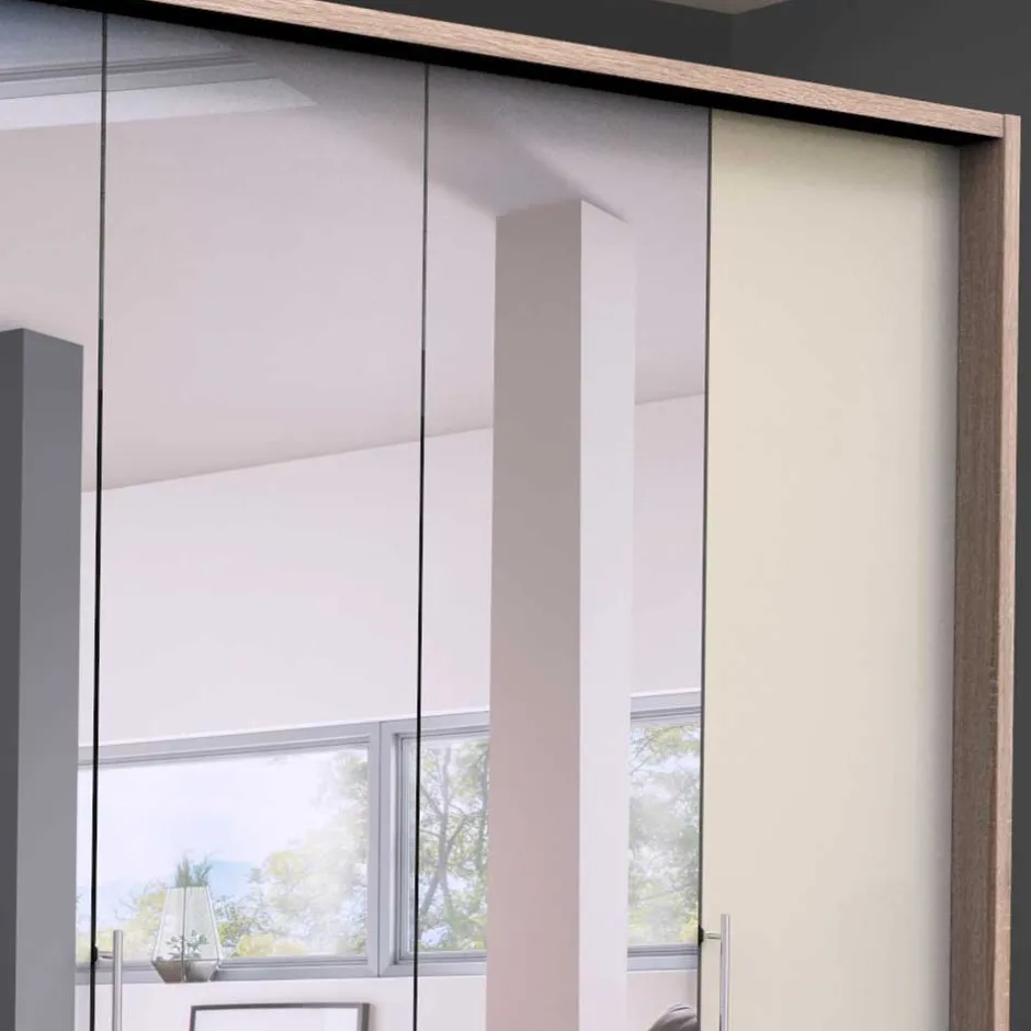 Kleiderschrank mit vier Spiegel Tür-Elementen - Rativian III^Wohnen New