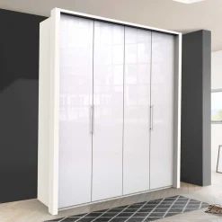 Wohnen Kleiderschrank mit zwei Falttüren in Weiß - Dolienca