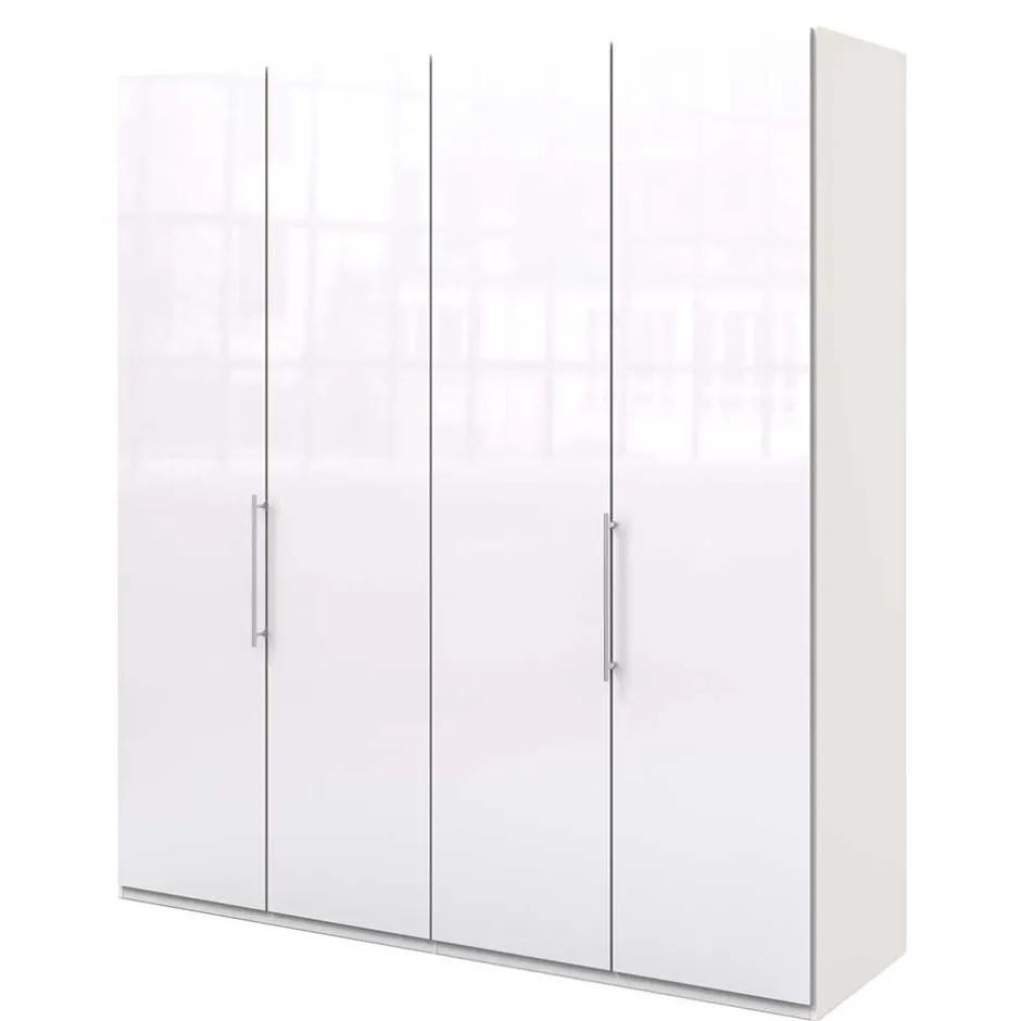 Wohnen Kleiderschrank mit zwei Falttüren in Weiß - Dolienca