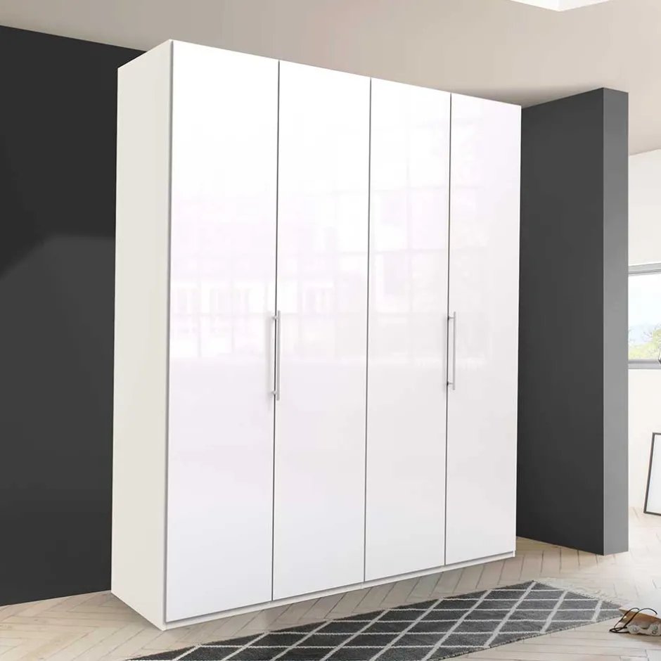 Wohnen Kleiderschrank mit zwei Falttüren in Weiß - Dolienca