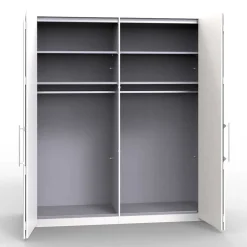 Wohnen Kleiderschrank mit zwei Falttüren in Weiß - Dolienca