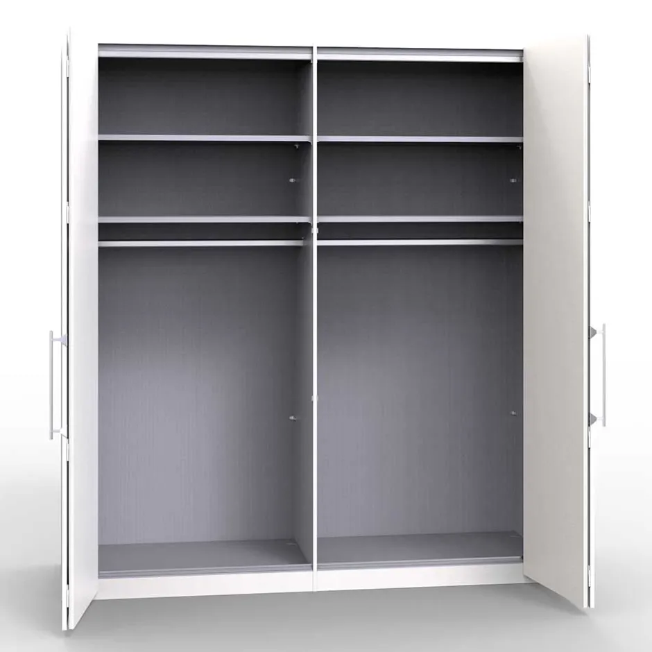 Wohnen Kleiderschrank mit zwei Falttüren in Weiß - Dolienca