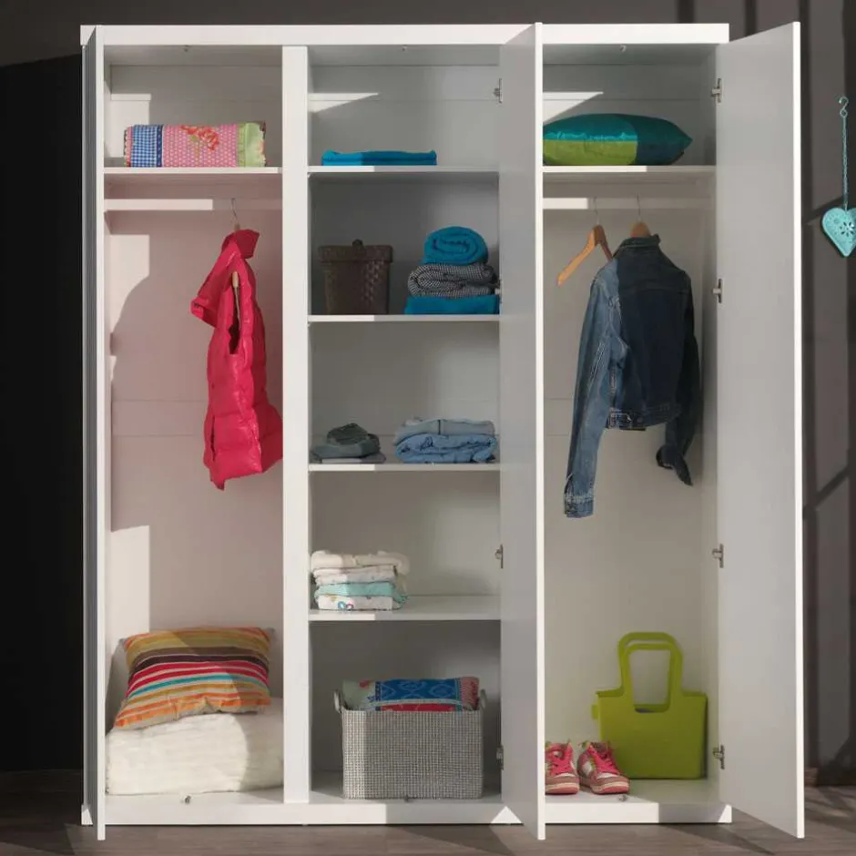 Kleiderschrank Raven in Weiß lackiert^Wohnen Discount