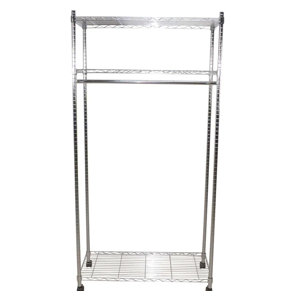 Herren Wohnen Kleiderwagen Rollgarderobe aus Stahl in Chrom - Didicto