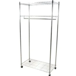 Herren Wohnen Kleiderwagen Rollgarderobe aus Stahl in Chrom - Didicto