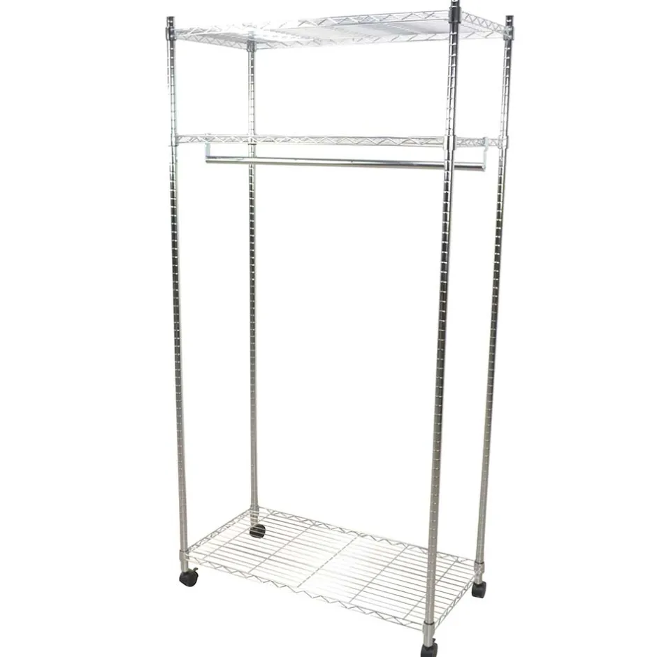 Herren Wohnen Kleiderwagen Rollgarderobe aus Stahl in Chrom - Didicto