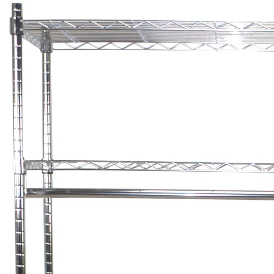 Herren Wohnen Kleiderwagen Rollgarderobe aus Stahl in Chrom - Didicto