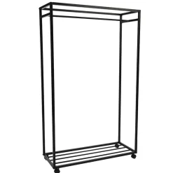 Kleiderwagen Rollgarderobe in Schwarz - Baslanica^Wohnen Online