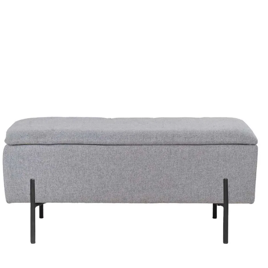 Wohnen Kleine Truhenbank in Hellgrau Stoff - Malo