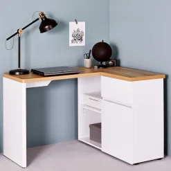 Wohnen Kleiner Eckschreibtisch mit Stauraum - Xuana