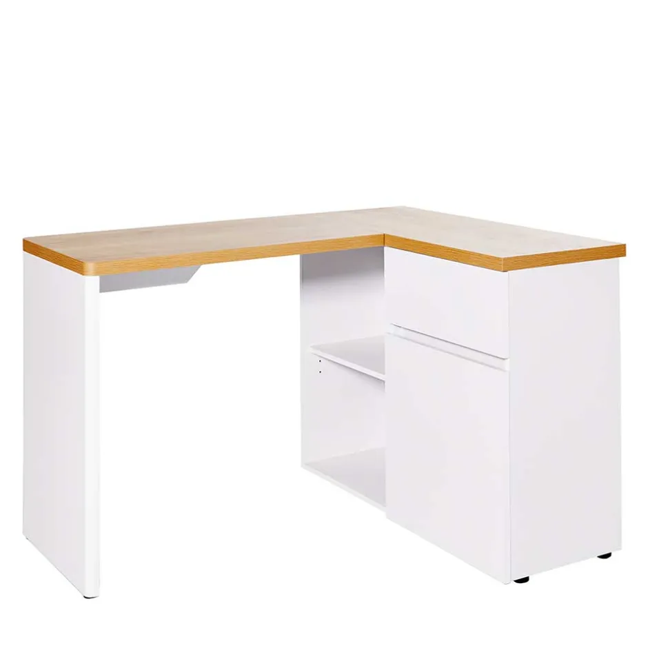 Wohnen Kleiner Eckschreibtisch mit Stauraum - Xuana