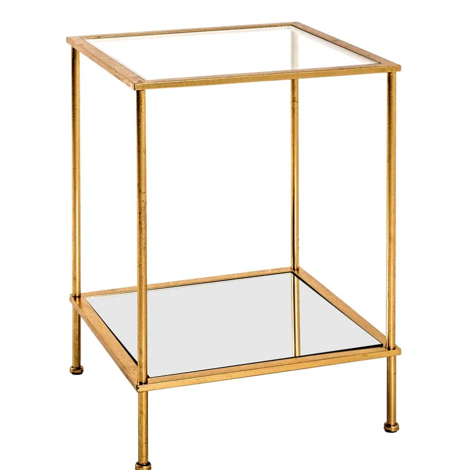 Wohnen Kleiner Glastisch mit Spiegel Zusatzablage - Sharky