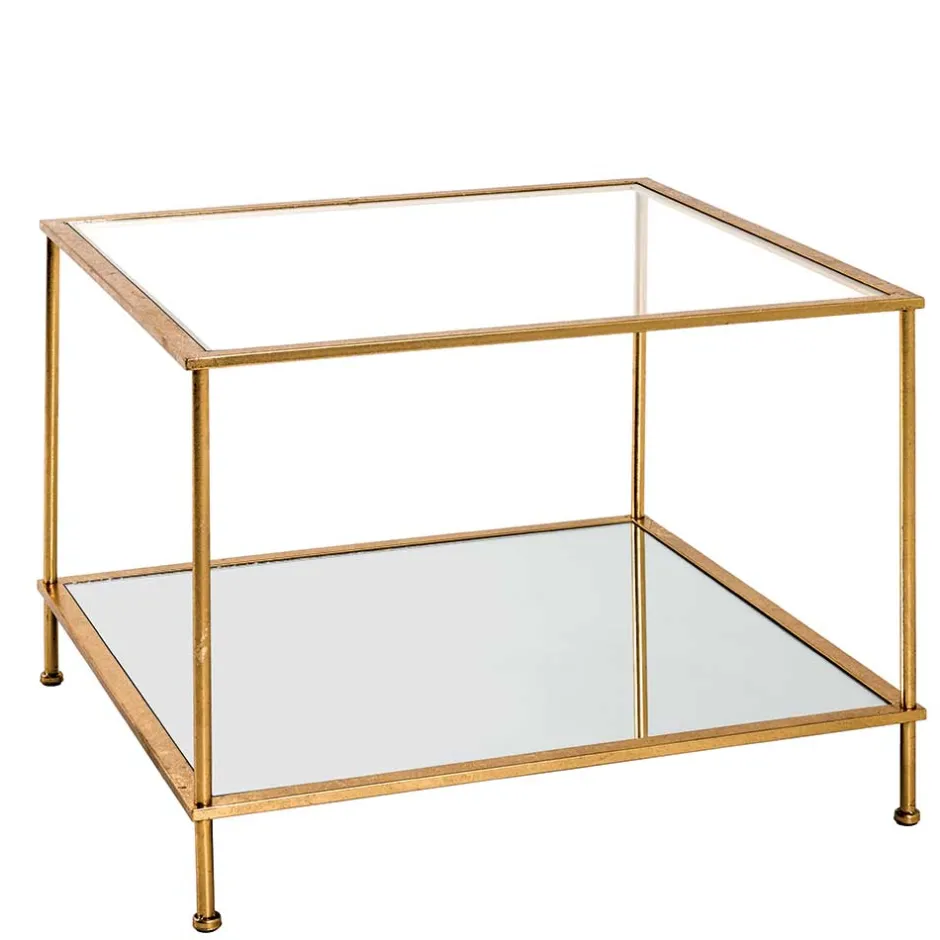 Wohnen Kleiner Glastisch mit Spiegel Zusatzablage - Sharky