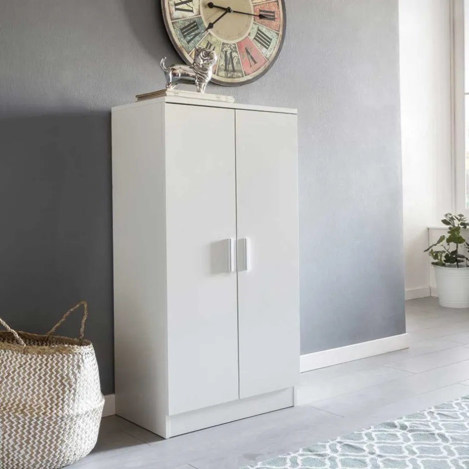 Wohnen Kleiner Schuhschrank mit Doppeltür Atricia in Weiß