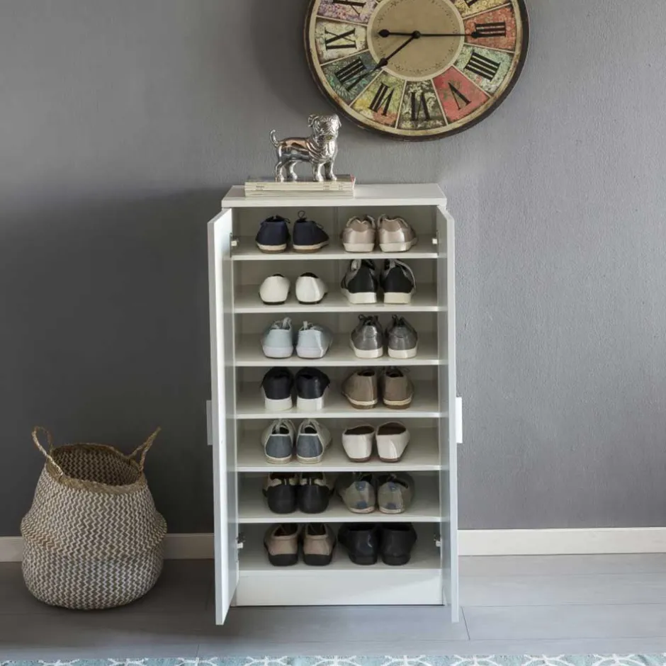 Wohnen Kleiner Schuhschrank mit Doppeltür Atricia in Weiß