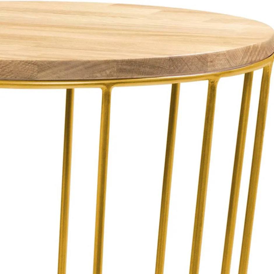 Kleiner Tisch in Eiche Bianco & Bronze - Leano^Wohnen Best