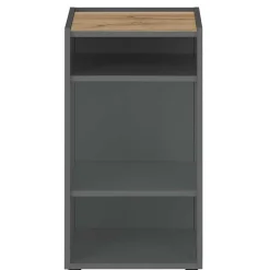 Wohnen Kleines Ordnerregal in Anthrazit & Wildeiche Dekor - Ahilav