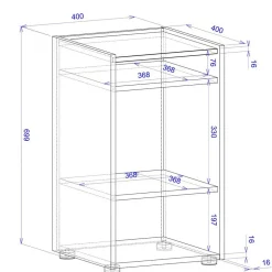 Wohnen Kleines Ordnerregal in Anthrazit & Wildeiche Dekor - Ahilav