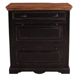 Wohnen Kolonial Schuhschrank in Schwarz & Honig - Kienta