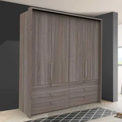 Wohnen Kombi Falttüren-Schrank mit sechs Schubladen - Crenba