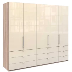 Wohnen Kombi Kleiderschrank mit 2 breiten Abteilen - Rativian