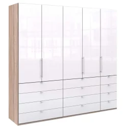 Wohnen Kombi Kleiderschrank mit 12 Schubkästen - Bosays