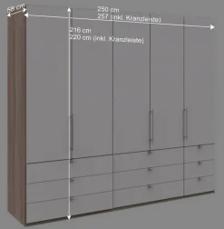 Kombi Schlafzimmerschrank mit neun Schubladen - Vaclyn^Wohnen Clearance