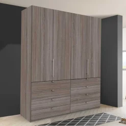 Wohnen Kombi-Falttürenschrank mit acht Schubladen - Crenba