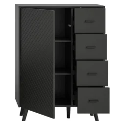 Wohnen Kombi-Highboard in Mattgrau - Natal