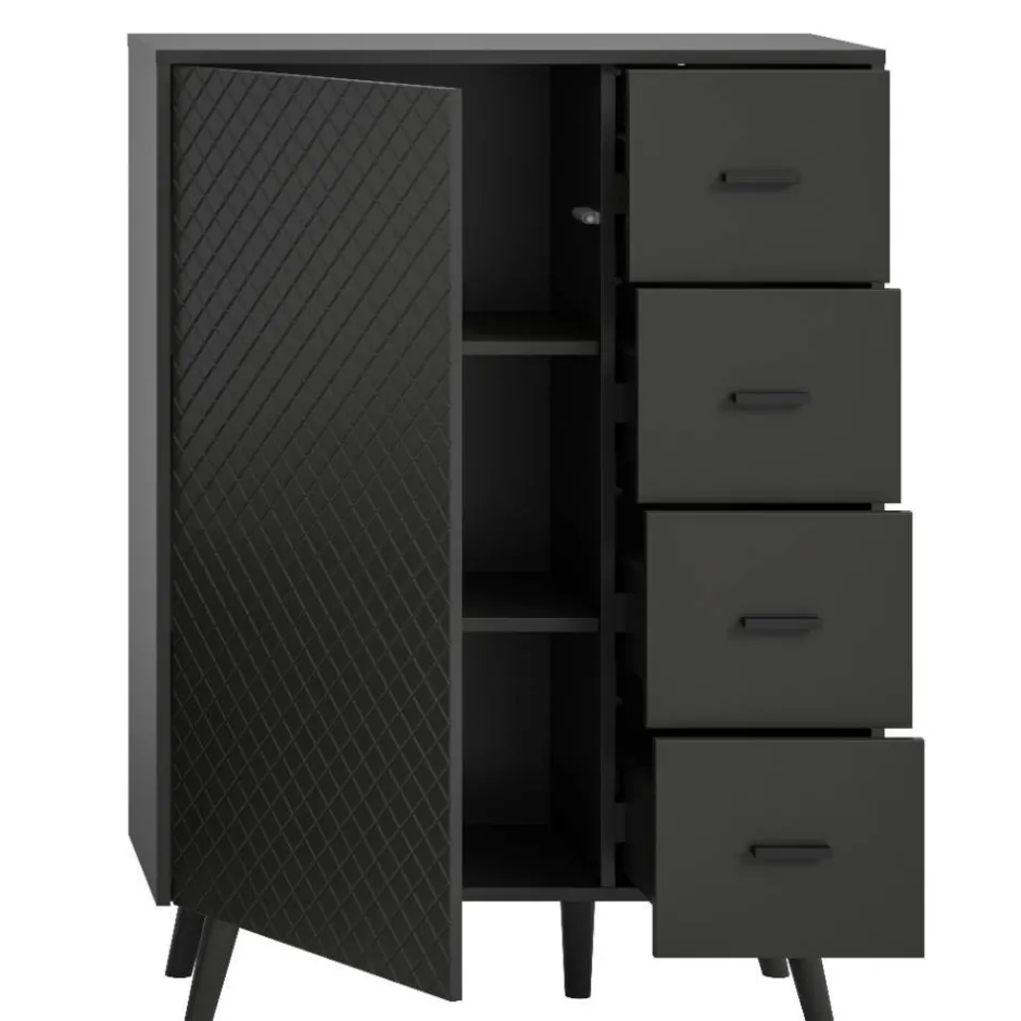 Wohnen Kombi-Highboard in Mattgrau - Natal