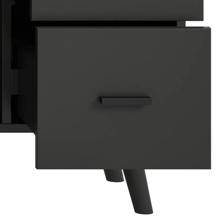 Wohnen Kombi-Highboard in Mattgrau - Natal