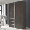 Kombi-Kleiderschrank in Braun Glasfront - 165 cm - Preema^Wohnen Discount
