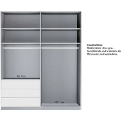 Kombi-Kleiderschrank in Braun Glasfront - 165 cm - Preema^Wohnen Discount