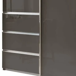 Kombi-Kleiderschrank in Braun Glasfront - 165 cm - Preema^Wohnen Discount