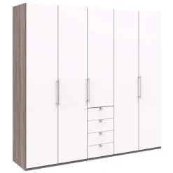 Wohnen Kombi-Kleiderschrank mit 2 Falttüren & Tür - Tivierto