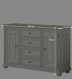 Wohnen Kombi-Kommode in Antikweiß - Vicina