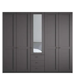 Wohnen Kombi-Schlafzimmerschrank in Dunkelgrau - Mataram