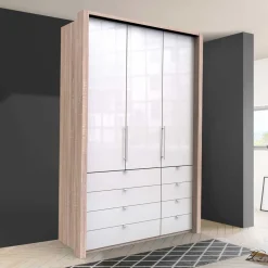 Wohnen Kombi-Schlafzimmerschrank mit 2 Türen und 8 Schubkästen - Bosays