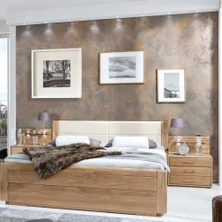 Wohnen Komfort Doppelbett Anglesia und Nachttisch Set (dreiteilig)