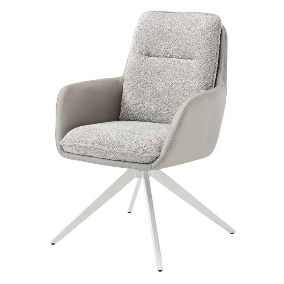 Wohnen Komfort Esstischsessel in Grau - Basel (2er Set)