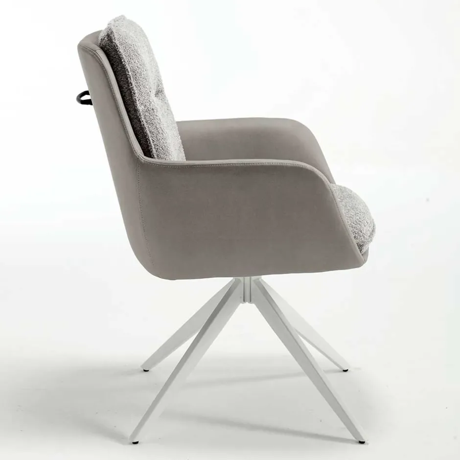 Wohnen Komfort Esstischsessel in Grau - Basel (2er Set)