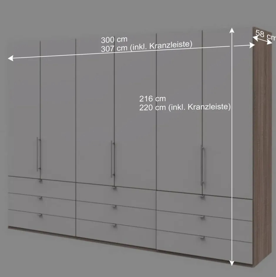 Komfort Kleiderschrank mit drei Falttüren - Vaclyn^Wohnen
